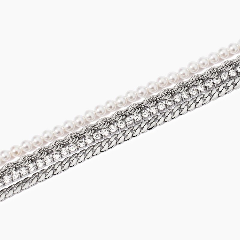 Kidult - Bracciale In Acciaio 316L - Perle Conchiglia - Cristal