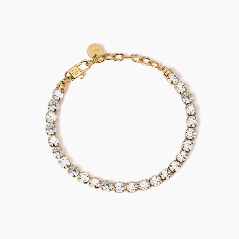Kidult - Bracciale In Acciaio - Pvd Giallo - Cristalli