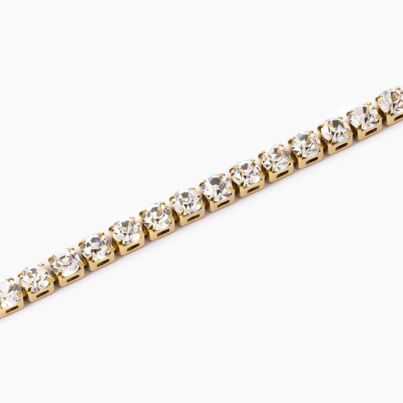 Kidult - Bracciale In Acciaio - Pvd Giallo - Cristalli