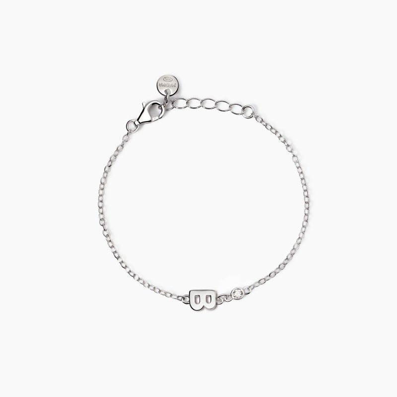 Mabina - Bracciale Neonato - Lettera B - Diamante Lab-Grown