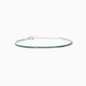 Mabina - Bracciale Tennis Con Smeraldi Sintetici - Argento 925 - Regolabile