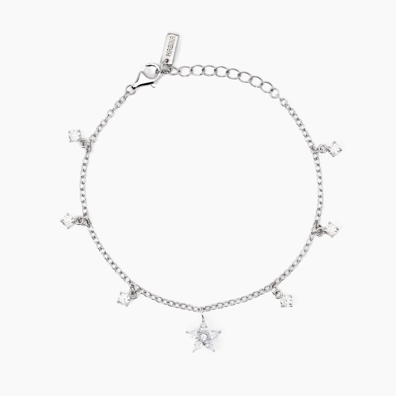 Mabina - Bracciale In Argento - Ciondolo Fiore - Zirconi