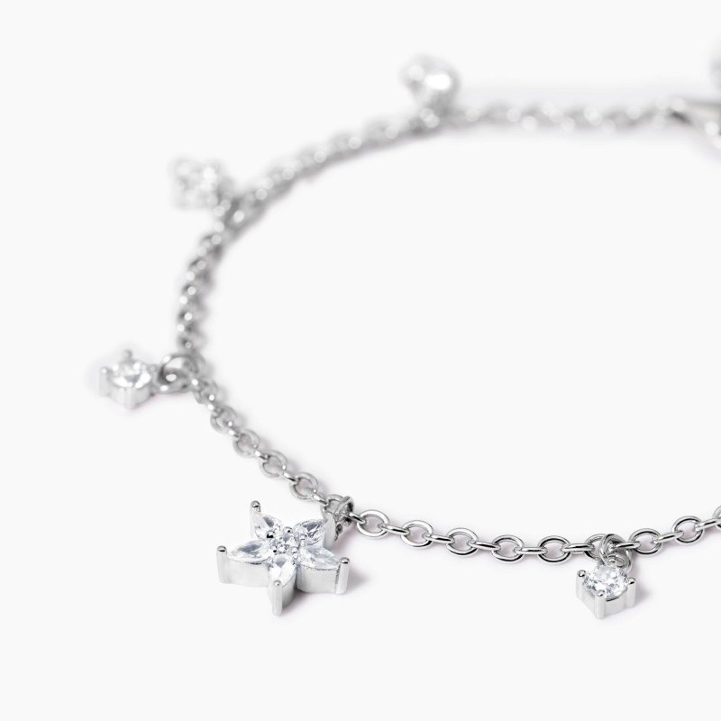 Mabina - Bracciale In Argento - Ciondolo Fiore - Zirconi