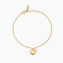 Mabina - Bracciale Placcato Oro - Ciondolo Cuore - Regolabile