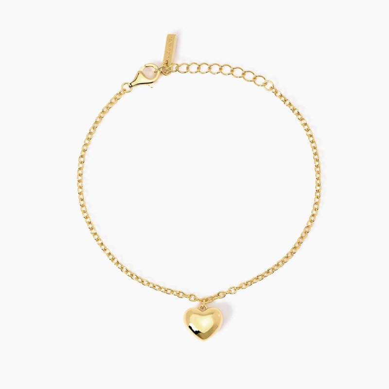 Mabina - Bracciale Placcato Oro - Ciondolo Cuore - Regolabile