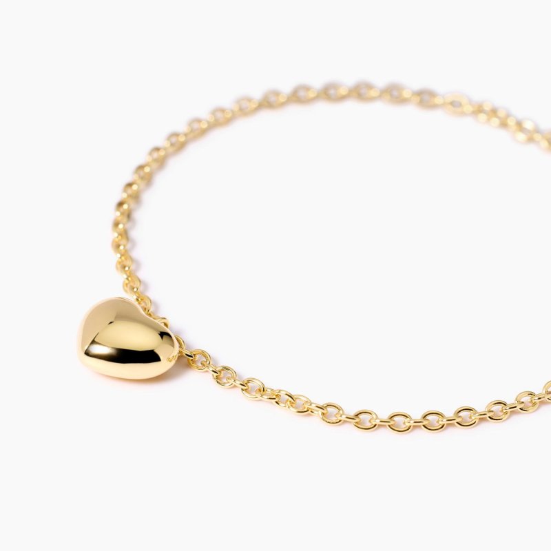 Mabina - Bracciale Placcato Oro - Ciondolo Cuore - Regolabile