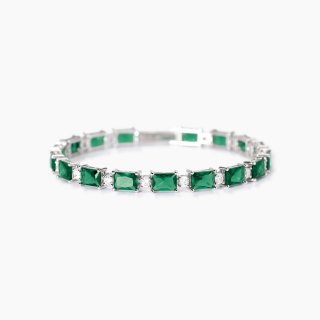 Mabina - Bracciale In Argento - Smeraldi Sintetici - Battito
