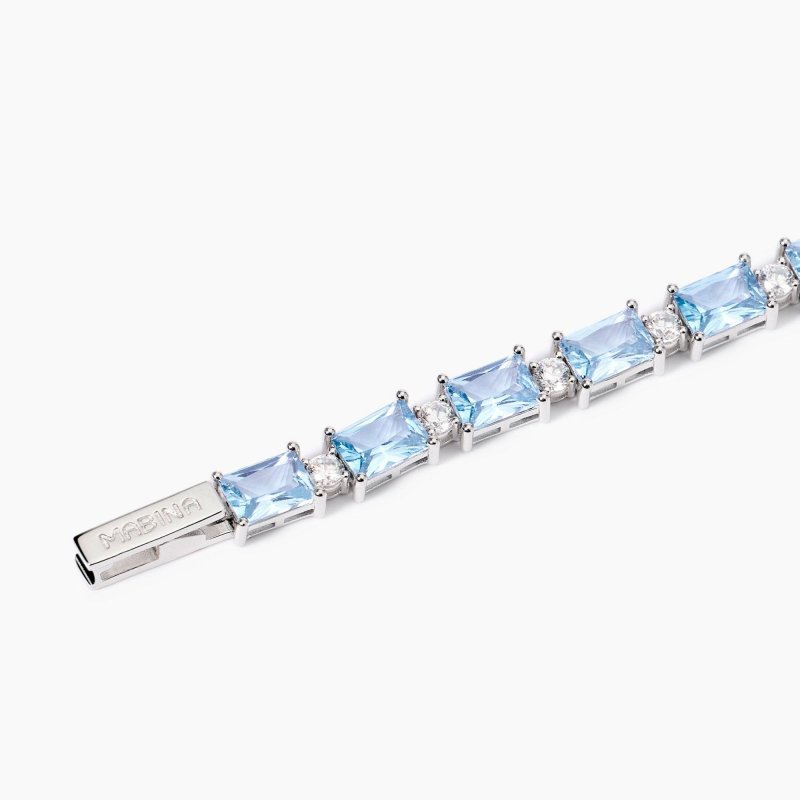 Mabina - Bracciale Battito - Argento - Acquemarine Sintetiche