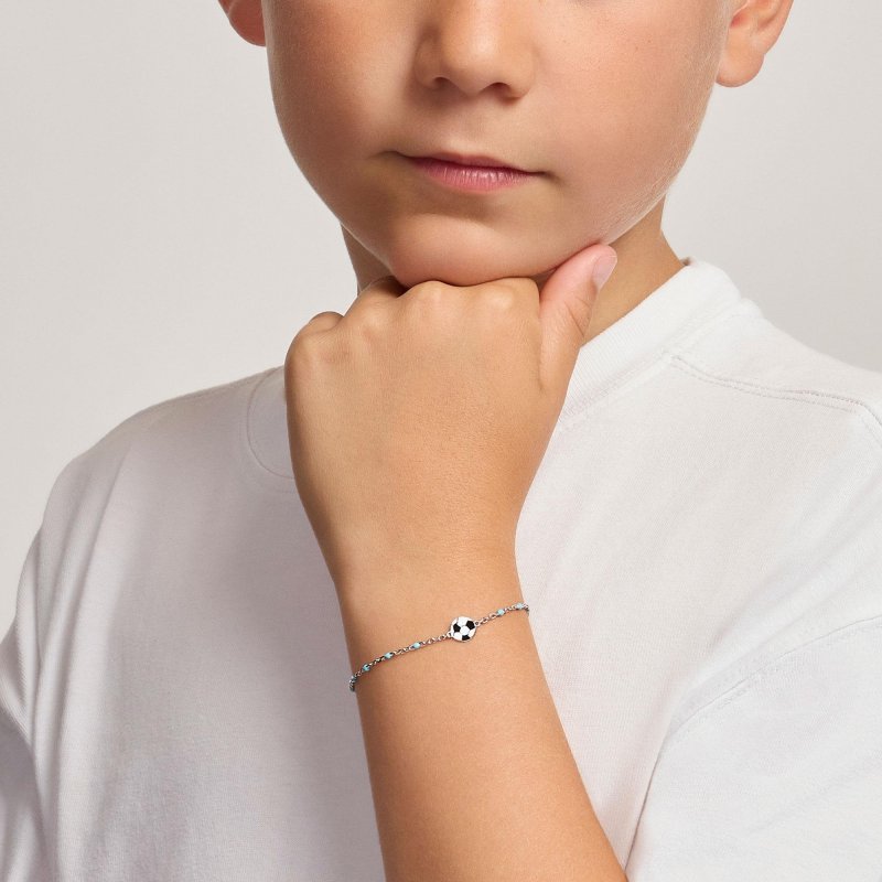 Mabina - Bracciale Con Pallone - Inserti Azzurri - Football
