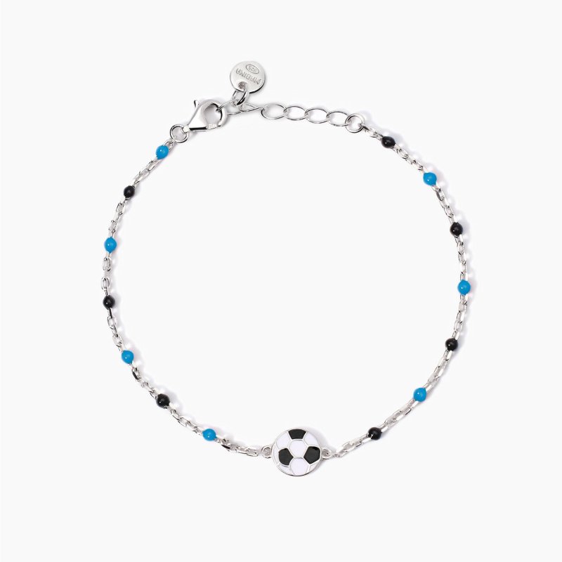 Mabina - Bracciale Con Pallone - Inserti Azzurri - Neri