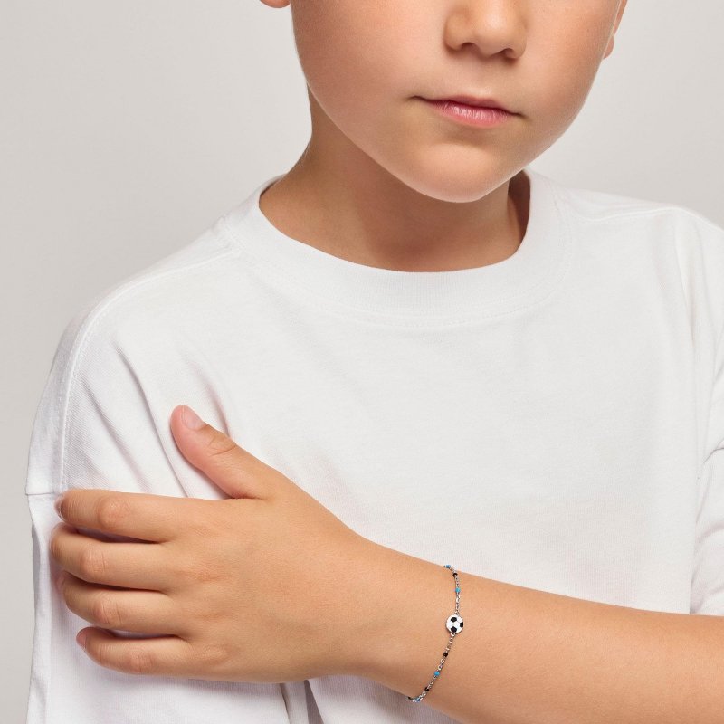 Mabina - Bracciale Con Pallone - Inserti Azzurri - Neri