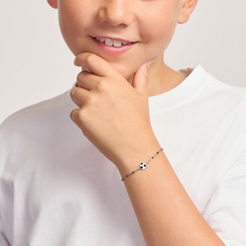 Mabina - Bracciale Con Pallone - Inserti Rossi - Neri