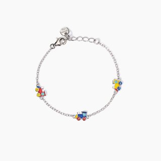 Mabina - Bracciale Con Trenini Smaltati - Argento 925 - Bambini