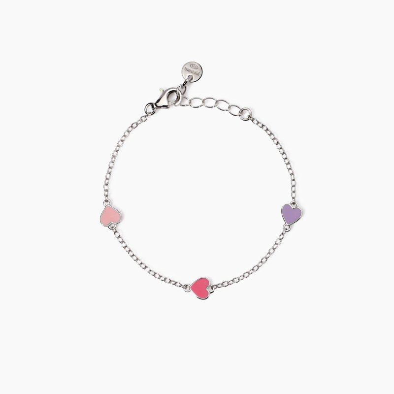 Mabina - Bracciale Con Cuoricini Smaltati - Bambina - Argento