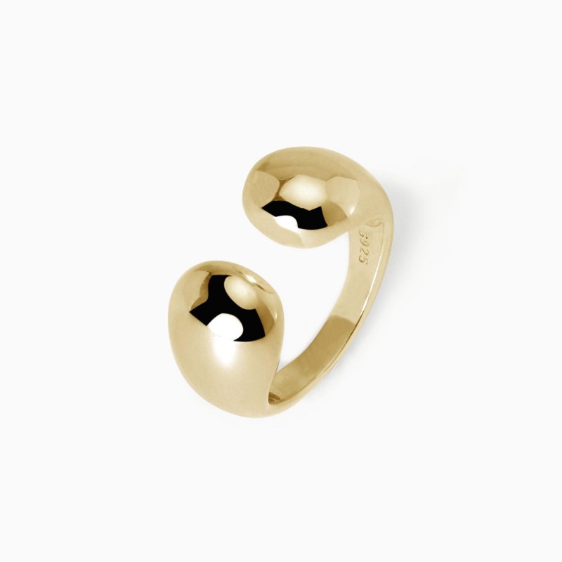 Mabina - Anello Chunky Aperto - Argento Placcato Oro