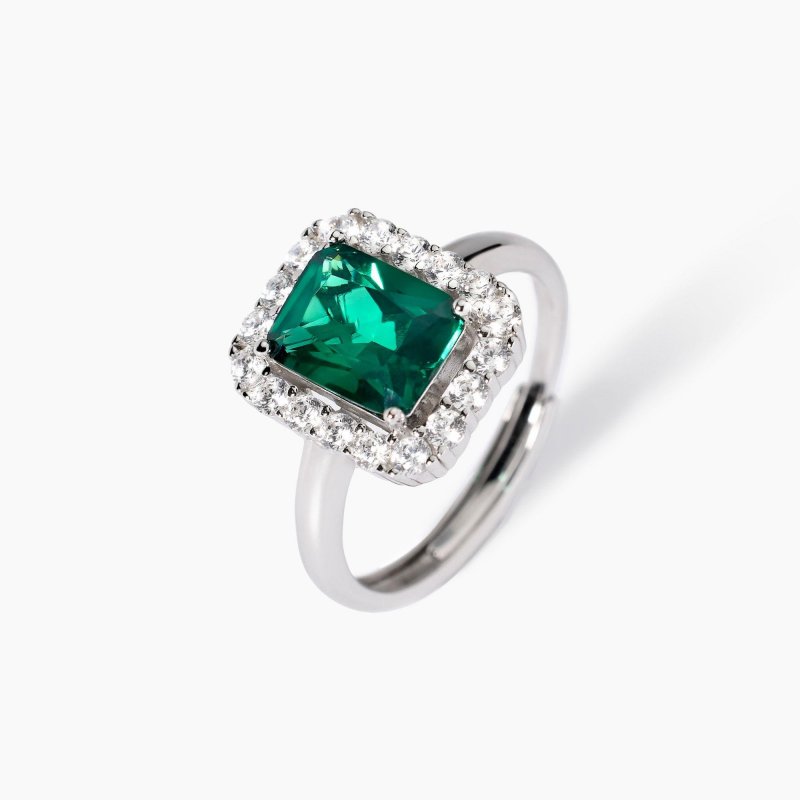 Mabina - Anello Con Smeraldo Sintetico - Argento 925 - Zirconi