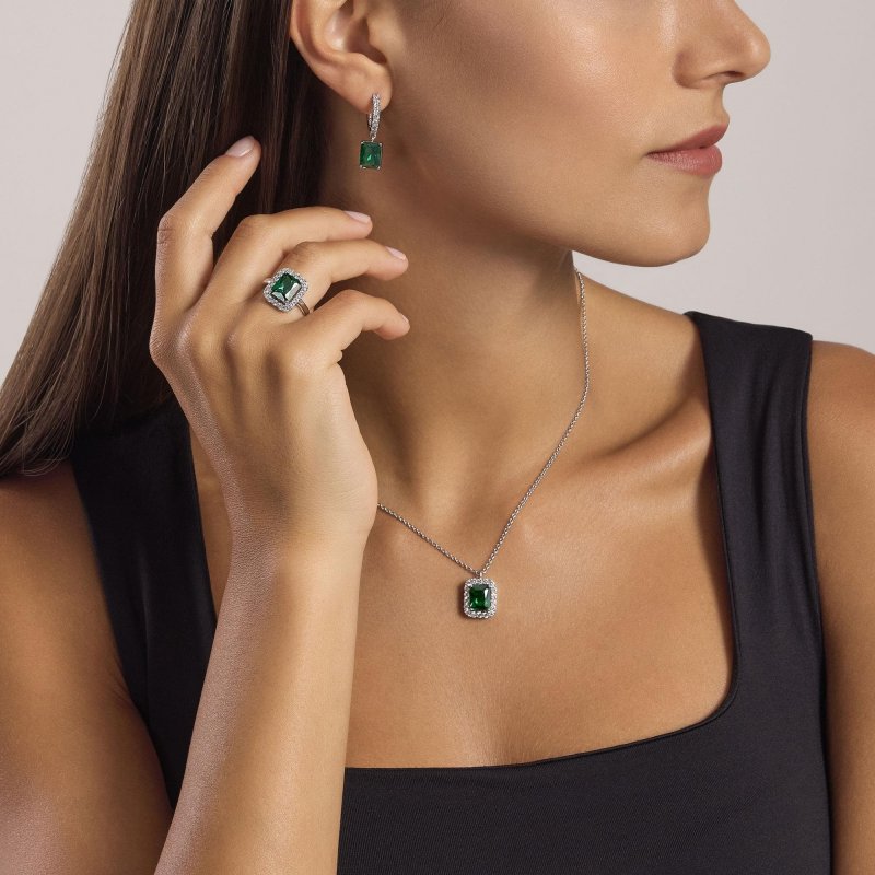 Mabina - Anello Con Smeraldo Sintetico - Argento 925 - Zirconi