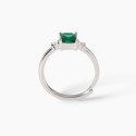 Mabina - Anello In Argento Con Smeraldo Sintetico - Elegante - Regolabile