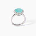Mabina - Anello In Argento Con Glass Azzurro - Regolabile - Donna