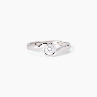 Mabina - Anello In Argento Con Zircone - Regolabile - Donna