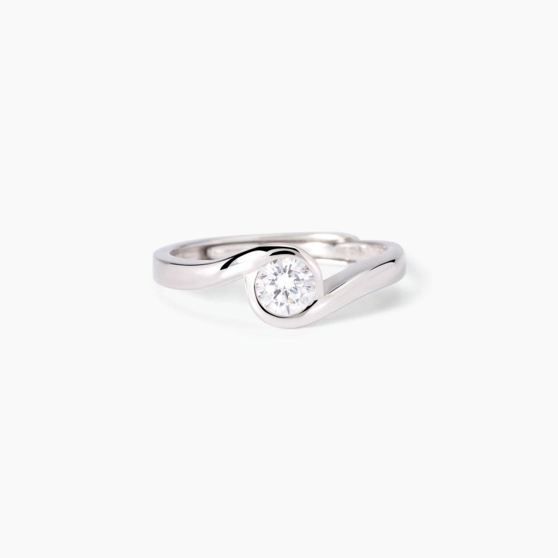 Mabina - Anello In Argento Con Zircone - Regolabile - Donna