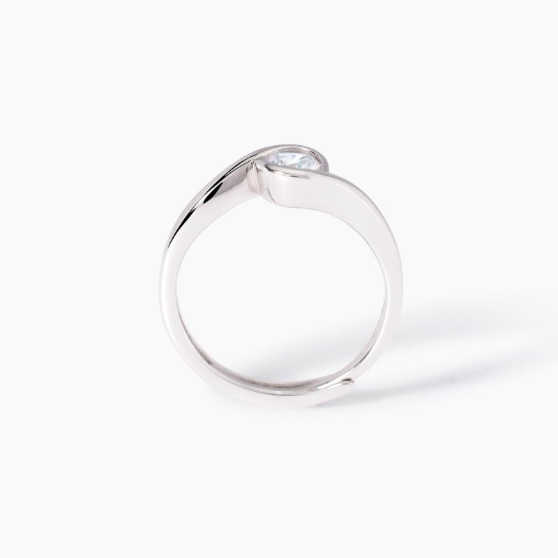 Mabina - Anello In Argento Con Zircone - Regolabile - Donna