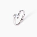 Mabina - Anello In Argento Con Zircone - Regolabile - Donna