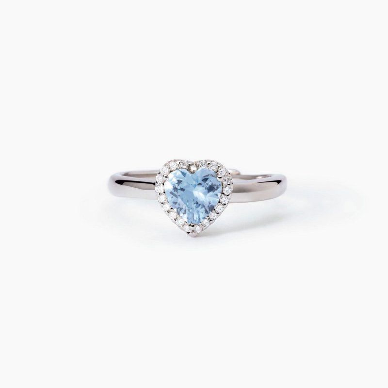 Mabina - Anello In Argento - Acquamarina Sintetica - Love Affair