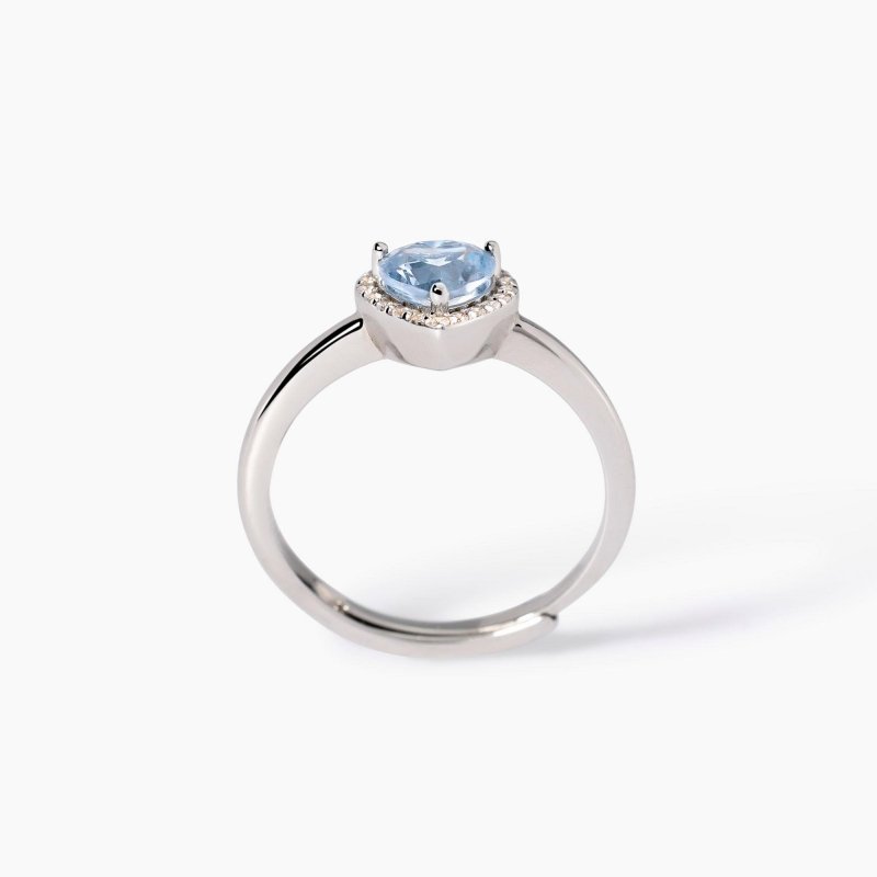 Mabina - Anello In Argento - Acquamarina Sintetica - Love Affair