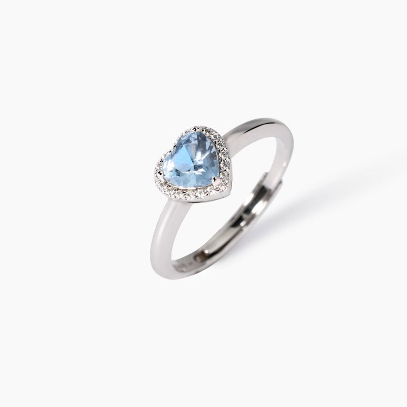 Mabina - Anello In Argento - Acquamarina Sintetica - Love Affair