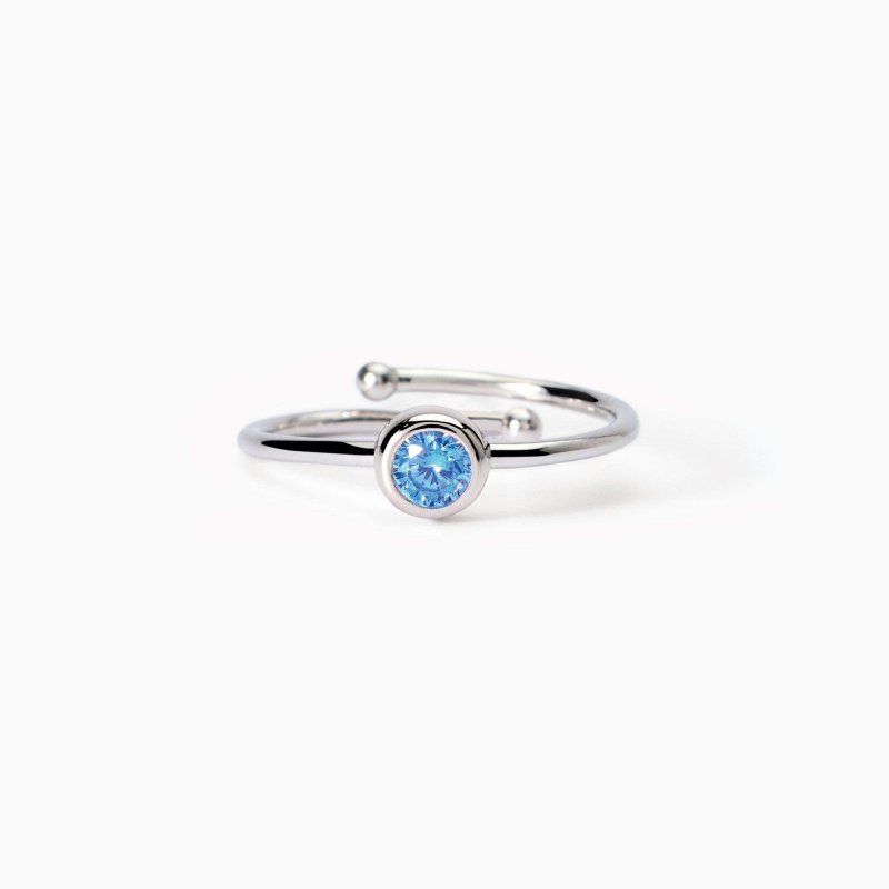 Mabina - Anello Da Bambina - Zircone Azzurro - Argento 925