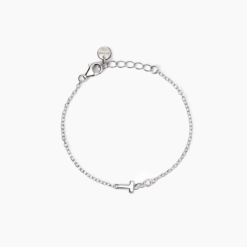 Mabina - Bracciale Neonato - Lettera T - Diamante Lab-Grown