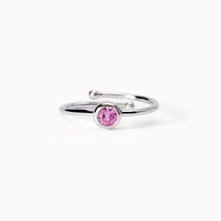 Mabina - Anello Da Bambina - Corindone Rosa Sintetico - Shiny