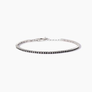 Mabina - Bracciale Tennis Uomo - Zirconi Neri - Argento