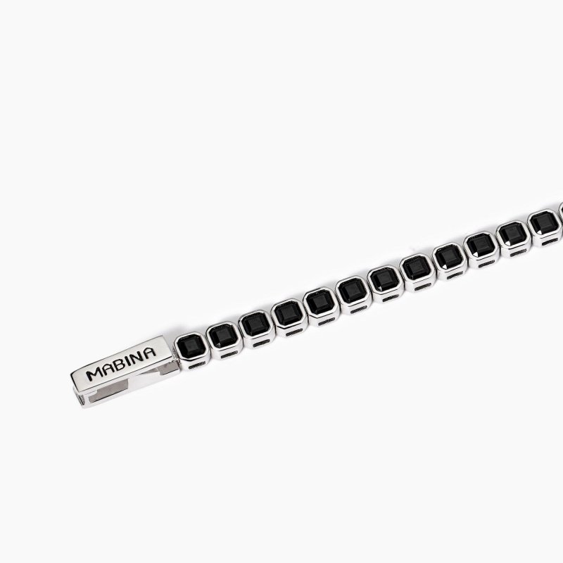 Mabina - Bracciale Tennis Uomo - Zirconi Ottagonali - Argento