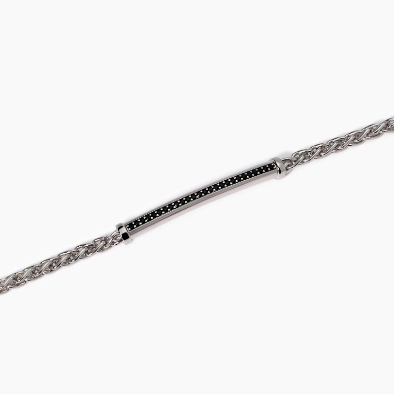 Mabina - Bracciale Uomo Con Catena Spiga - Argento 925 - Zirconi
