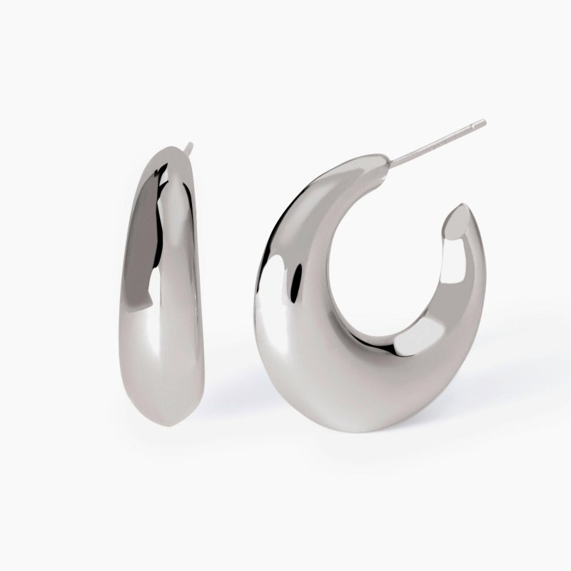 Mabina - Orecchini In Argento - Luna Crescente - Chunky