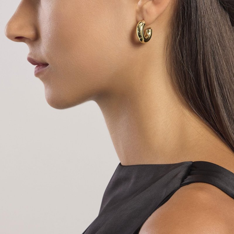 Mabina - Orecchini Placcati Oro - Chunky - A Cerchio Aperto