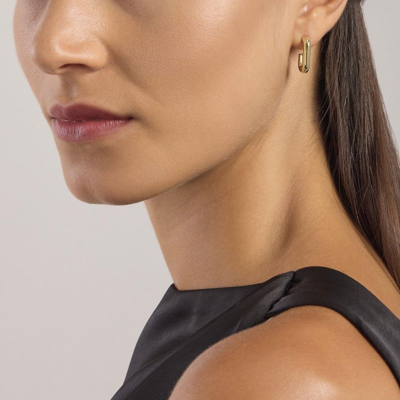 Mabina - Orecchini Placcati Oro Chunky - Argento 925 - Oro 18K
