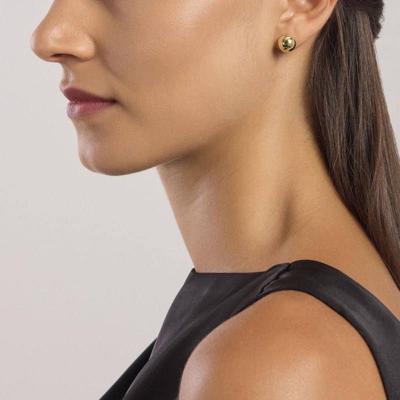 Mabina - Orecchini A Bottone In Argento - Placcato Oro 18K
