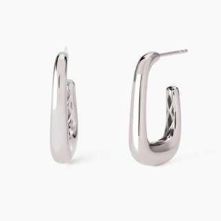 Mabina - Orecchini Rettangolari - Argento Rodiato - Chunky