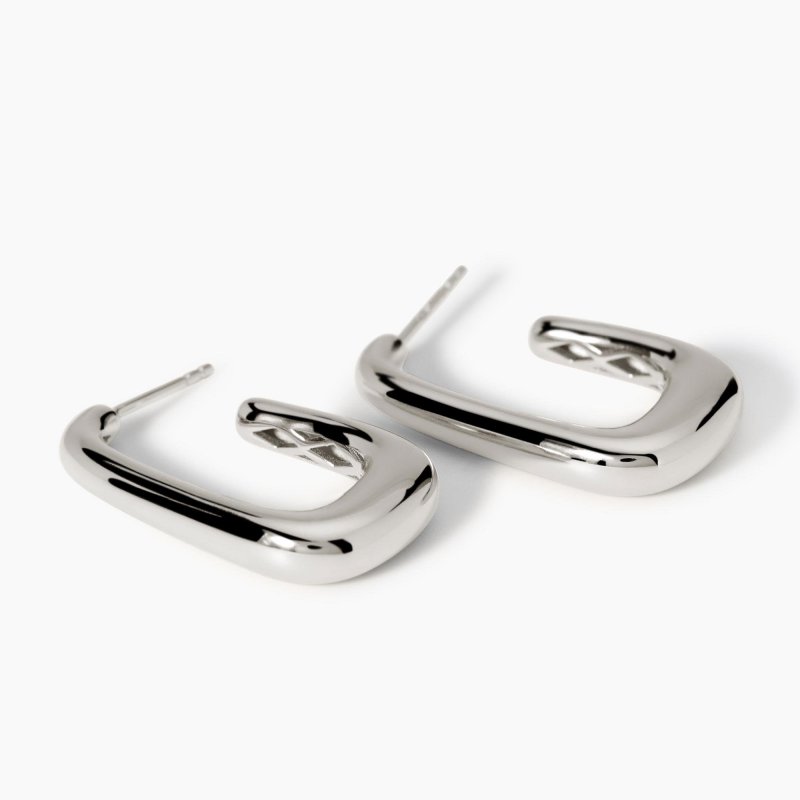 Mabina - Orecchini Rettangolari - Argento Rodiato - Chunky
