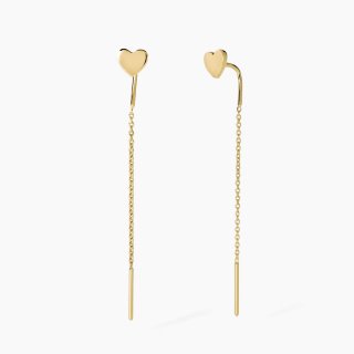 Mabina - Orecchini Placcati Oro Con Cuore Shiny - Argento 925 - Oro 18K