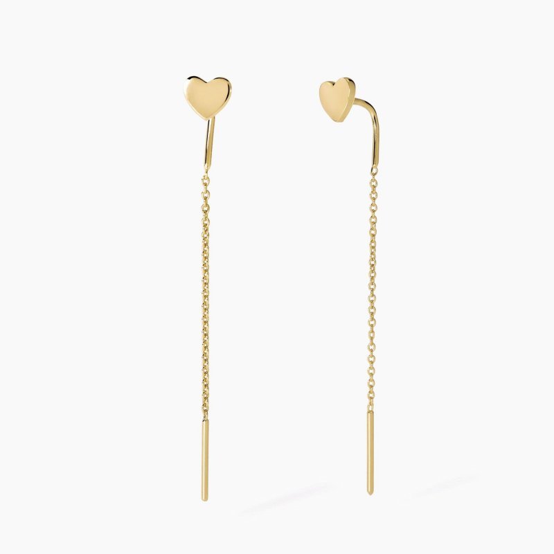 Mabina - Orecchini Placcati Oro Con Cuore Shiny - Argento 925 - Oro 18K
