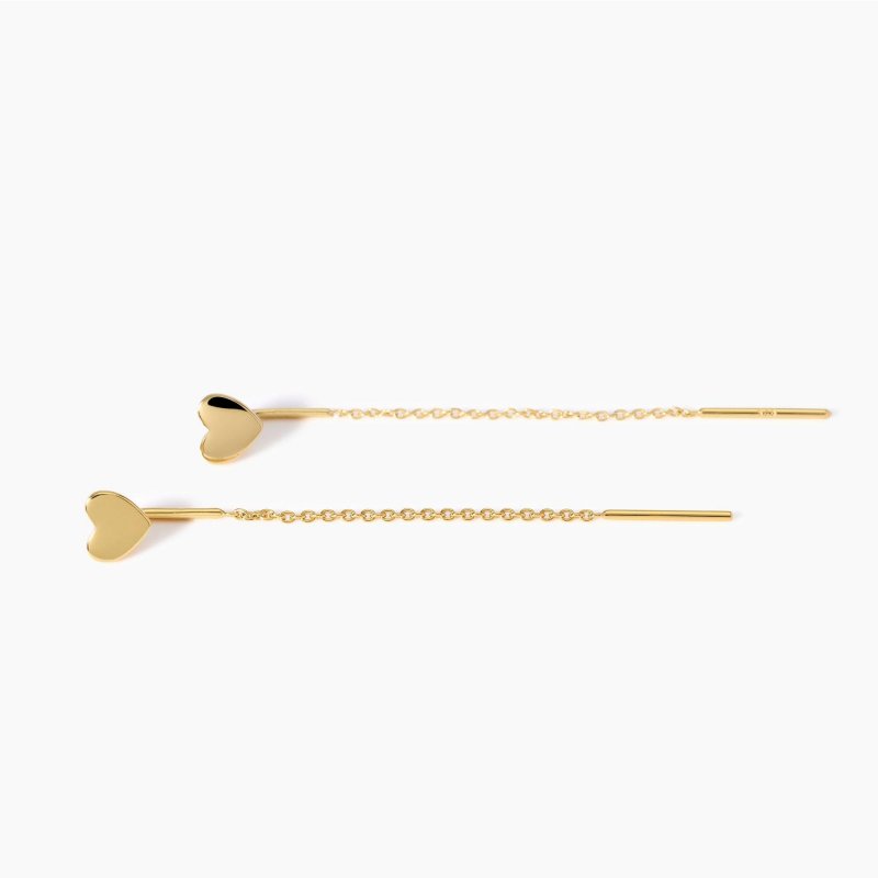Mabina - Orecchini Placcati Oro Con Cuore Shiny - Argento 925 - Oro 18K