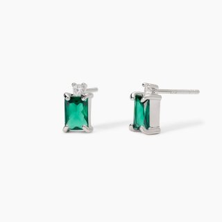 Mabina - Orecchini In Argento - Smeraldi Sintetici - Zirconi