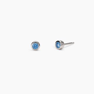 Mabina - Orecchini Da Bambina Con Zirconi Azzurri - Argento 925