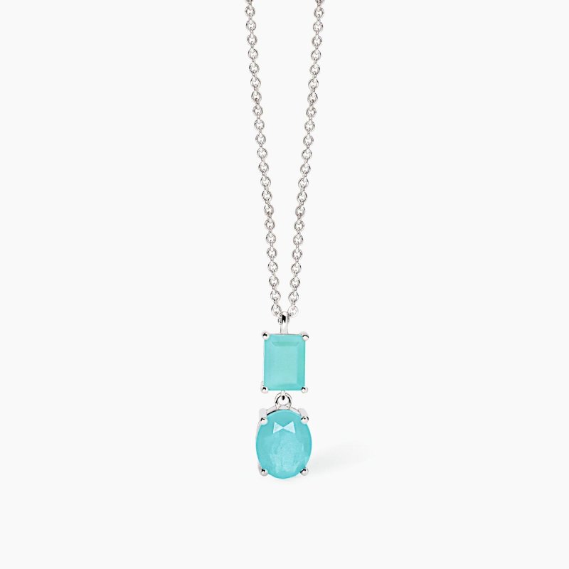 Mabina - Girocollo Con Fusion Stone - Glass Azzurro
