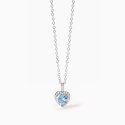 Mabina - Girocollo Love Affair - Argento - Acquamarina Sintetica