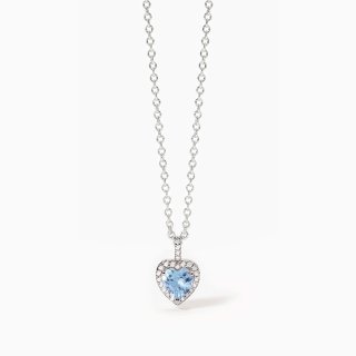 Mabina - Girocollo Love Affair - Argento - Acquamarina Sintetica